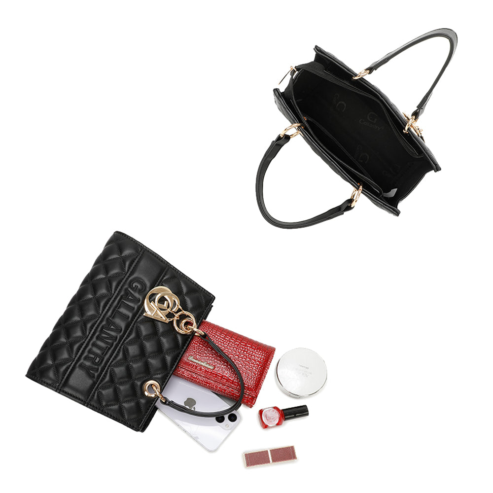 Sac à Main en Similicuir Matelassé Joanna Noir