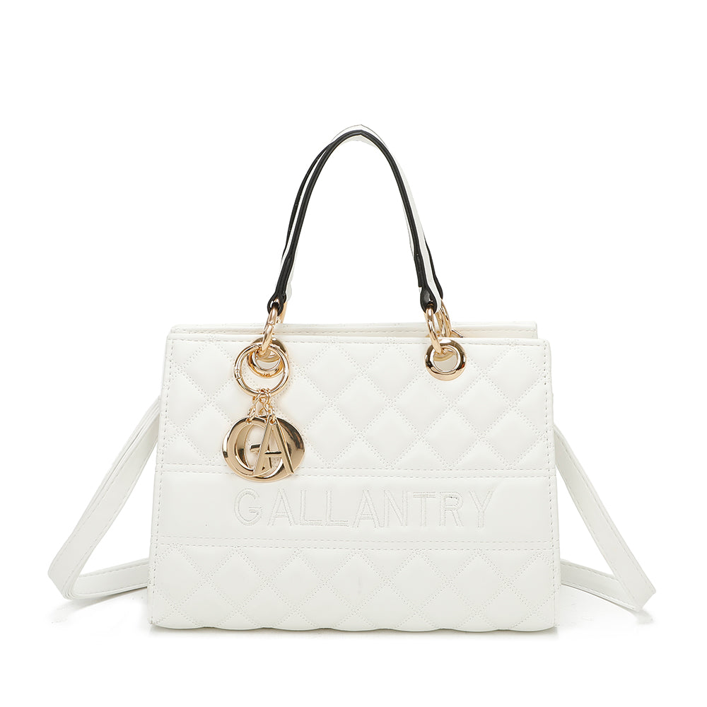 Sac à Main en Similicuir Matelassé Joanna Blanc
