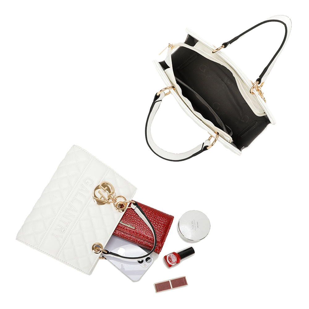 Sac à Main en Similicuir Matelassé Joanna Blanc