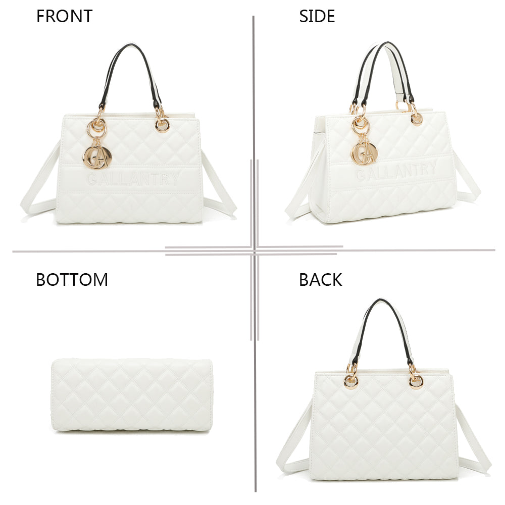 Sac à Main en Similicuir Matelassé Joanna Blanc