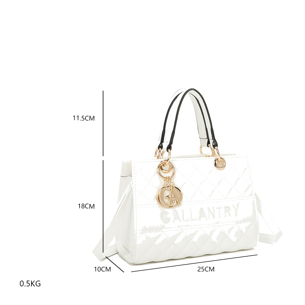 Sac à Main en Similicuir Matelassé Joanna Blanc