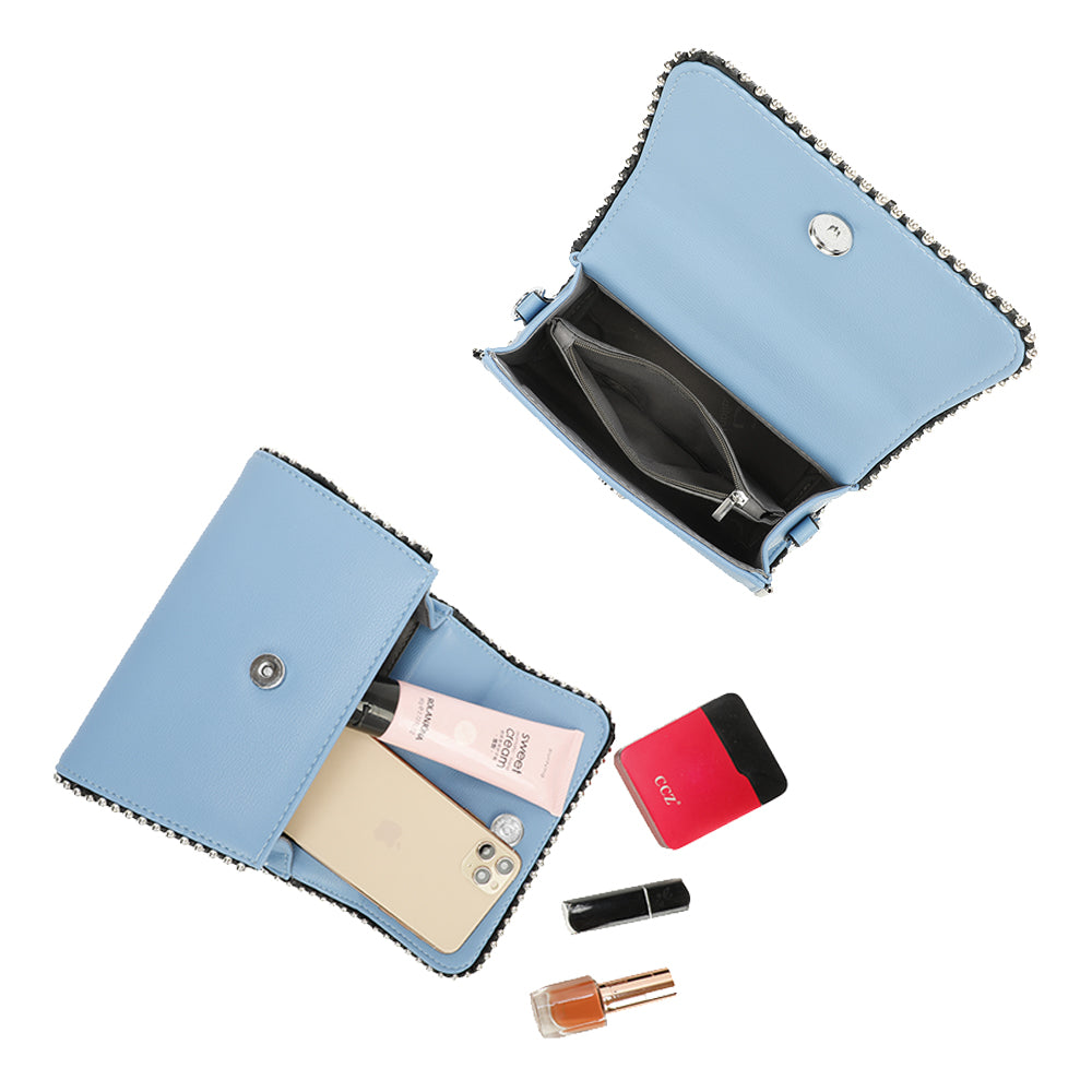 Sac à Main Clouté à Bandoulière Roxy Bleu
