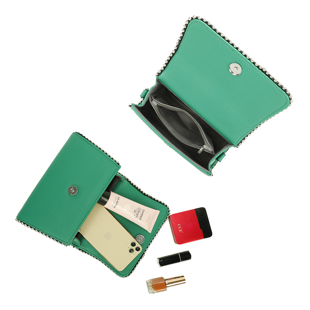Sac à Main Clouté à Bandoulière Roxy Vert