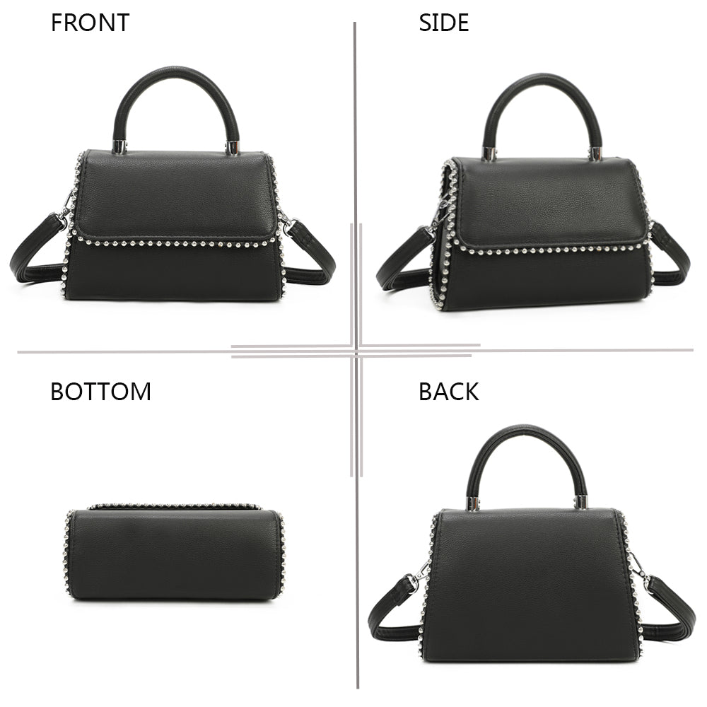 Sac à Main Clouté à Bandoulière Roxy Noir