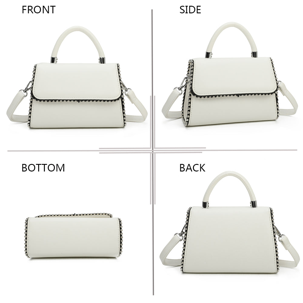 Sac à Main Clouté à Bandoulière Roxy Blanc