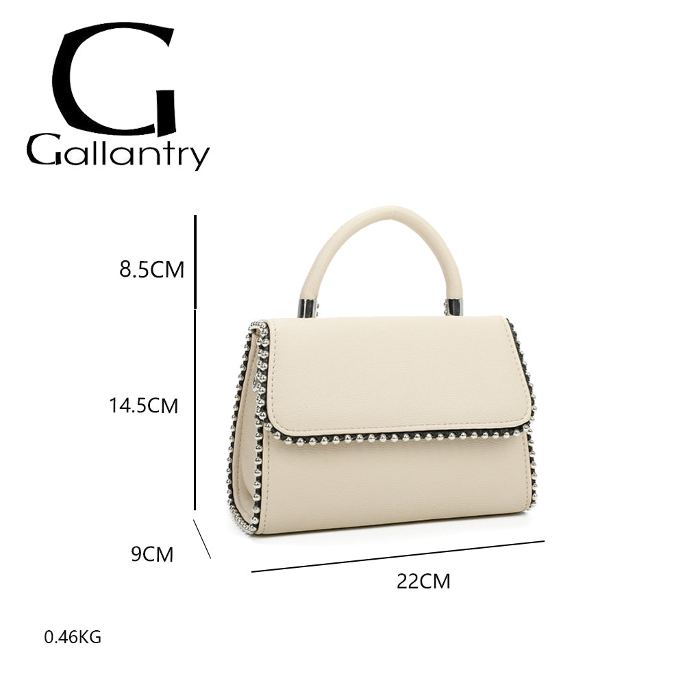 Sac à Main Clouté à Bandoulière Roxy Beige