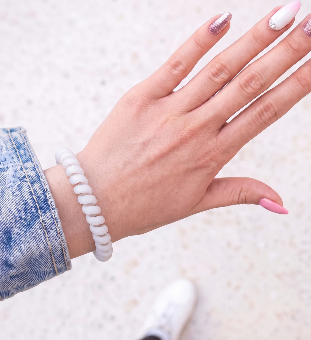 Élastique Spirale Effet Mat Anti-Casse Nuage de Coton
