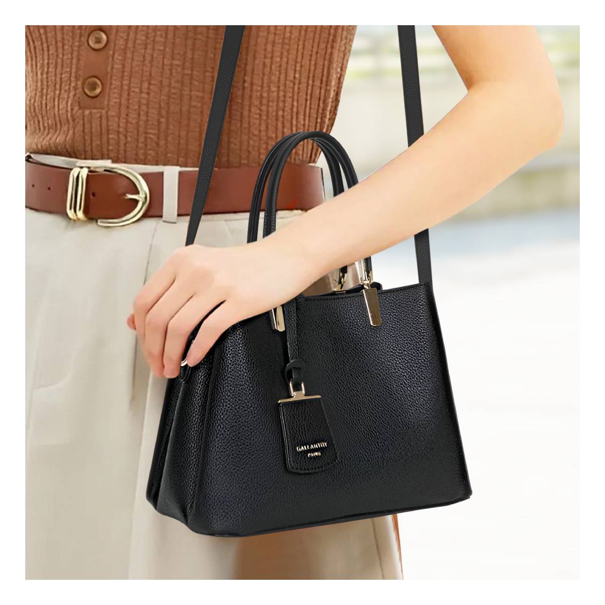 Sac à Main Fourre-Tout Bandoulière L'Échappée Noir