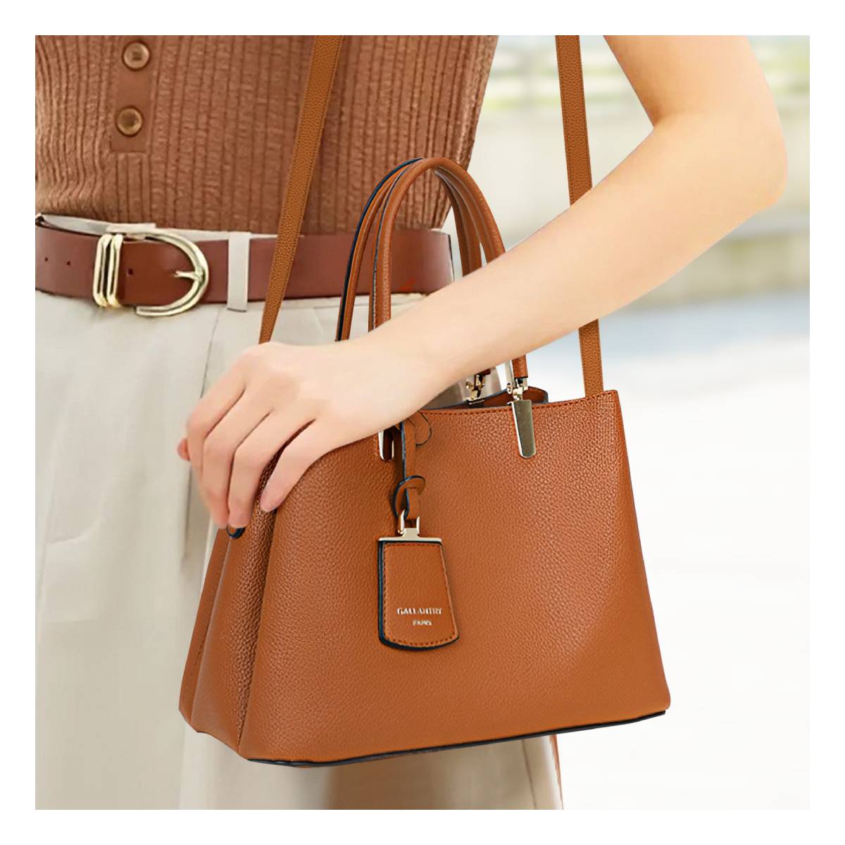 Sac à Main Fourre-Tout Bandoulière L'Échappée Marron