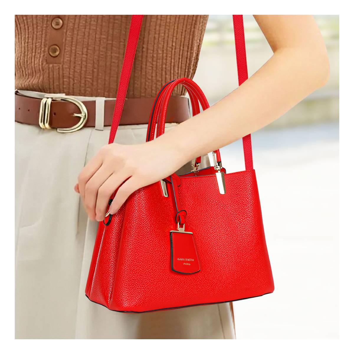 Sac à Main Fourre-Tout Bandoulière L'Échappée Rouge