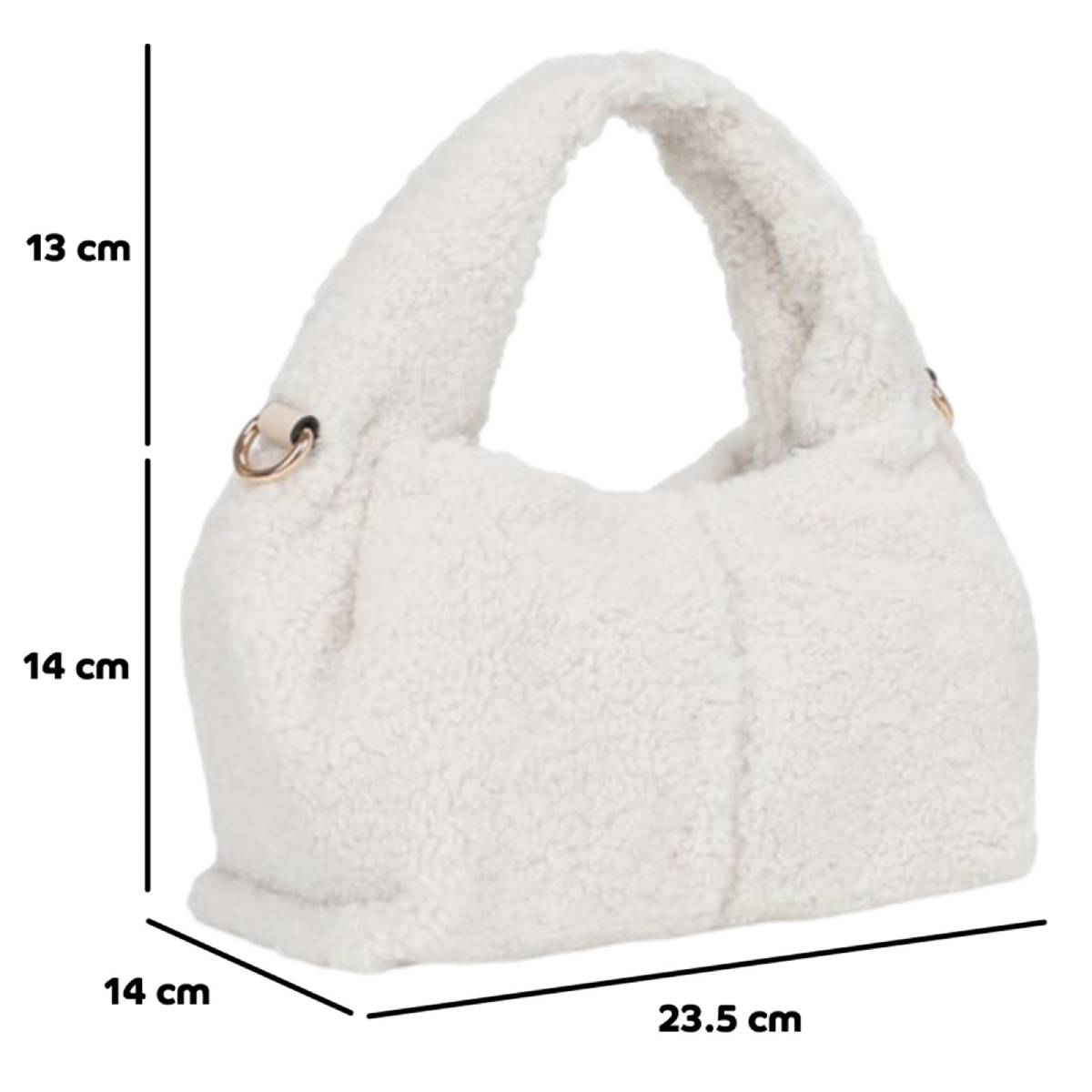 Sac à Main Fourrure à Bandoulière Dakota Beige
