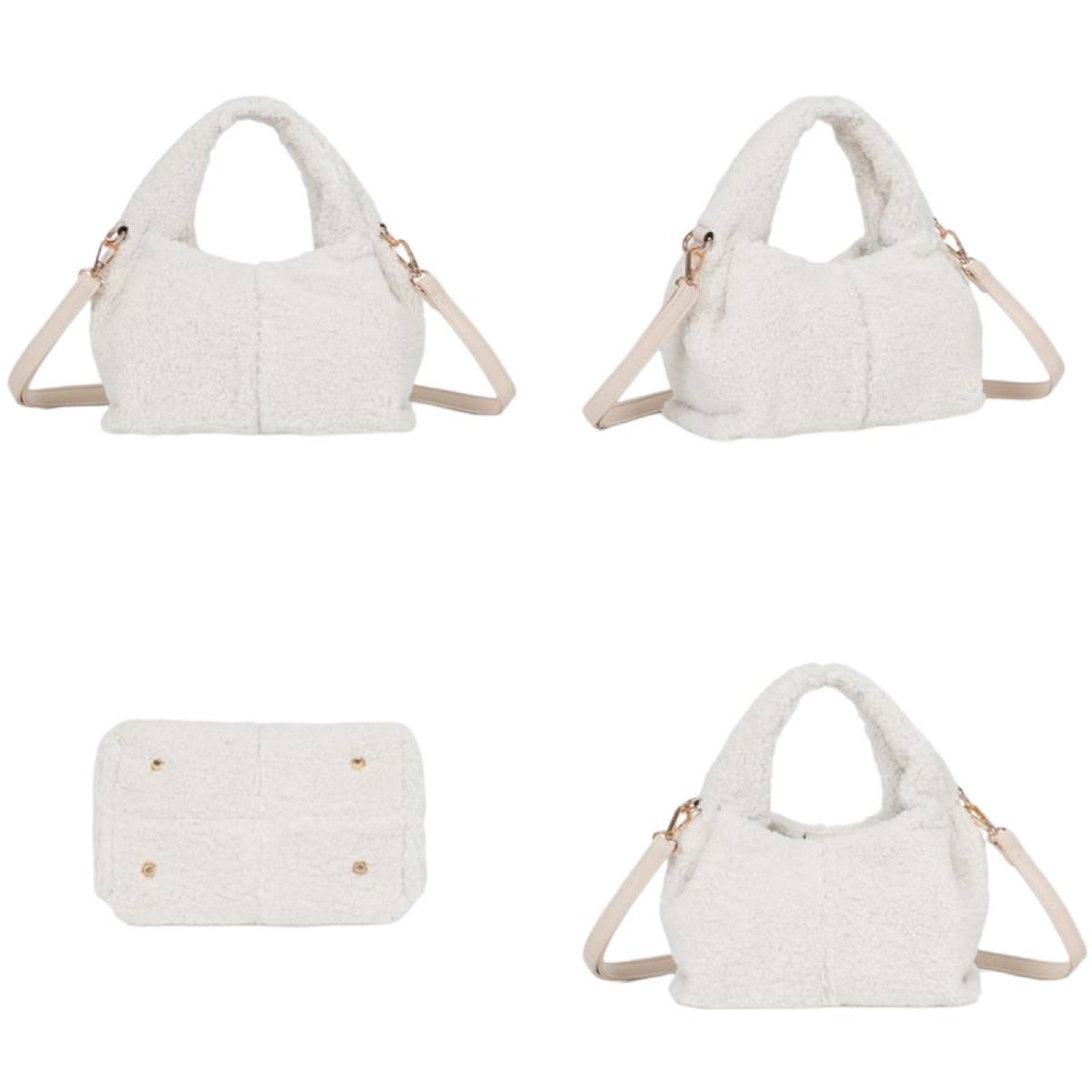 Sac à Main Fourrure à Bandoulière Dakota Beige