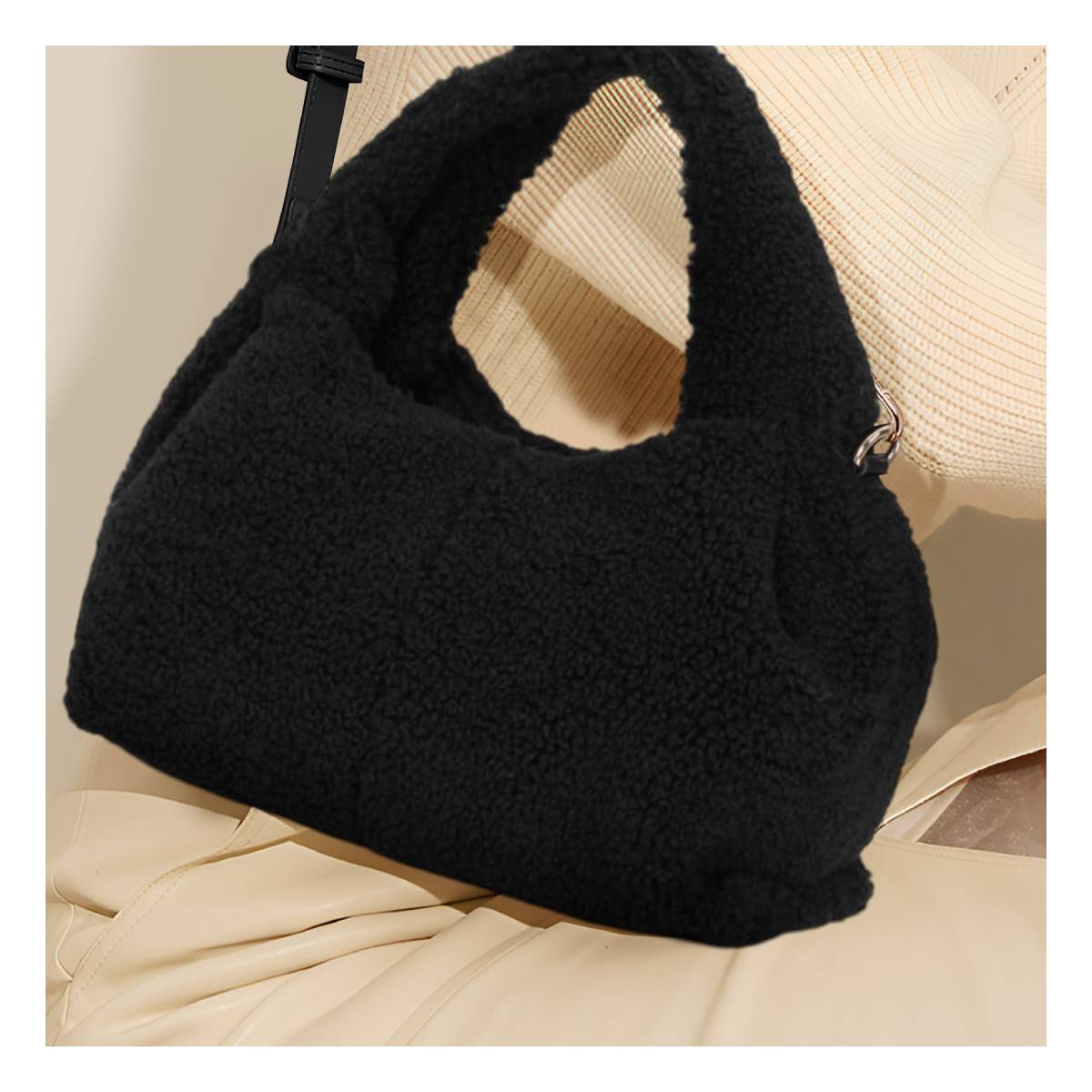 Sac à Main Fourrure à Bandoulière Dakota Noir