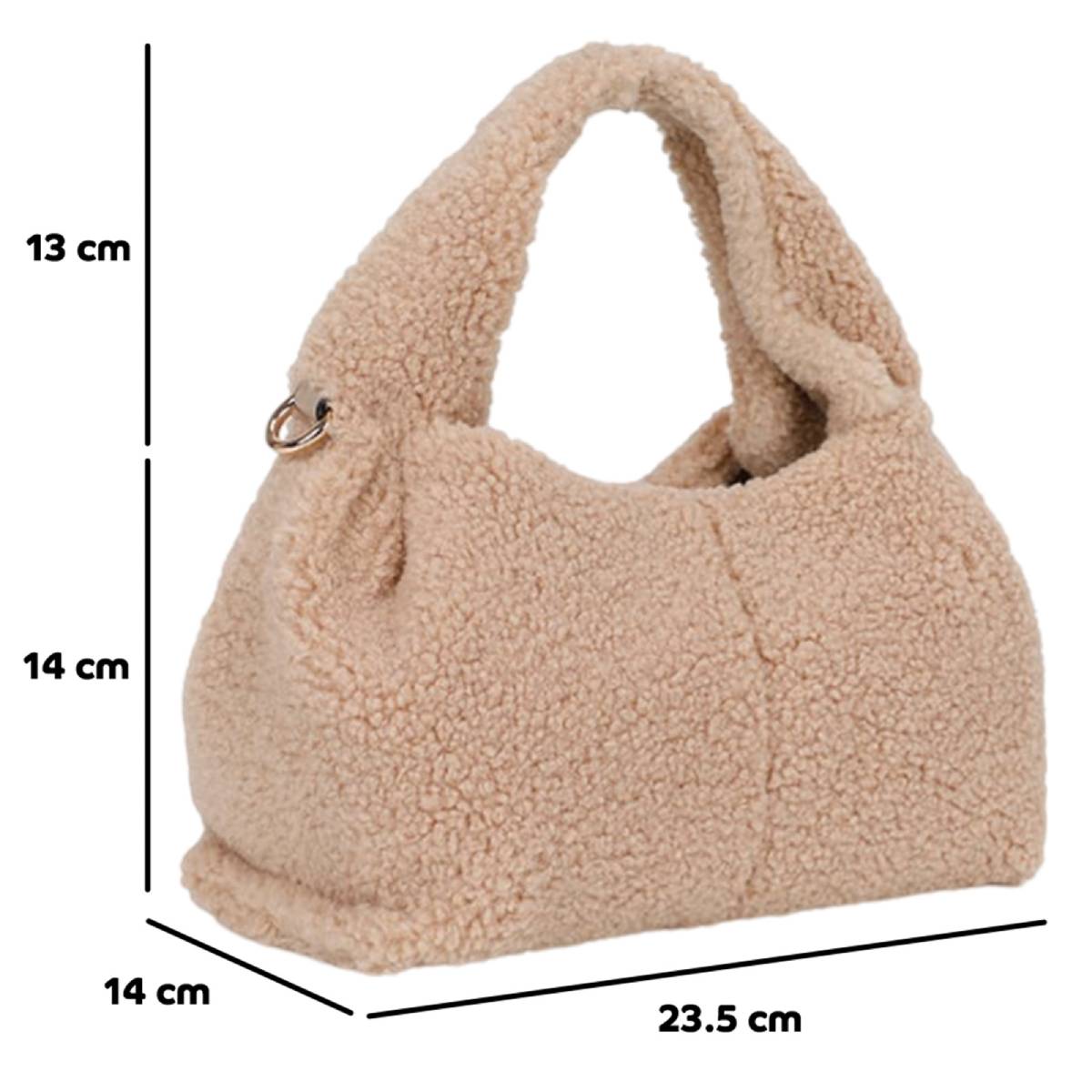 Sac à Main Fourrure à Bandoulière Dakota Taupe