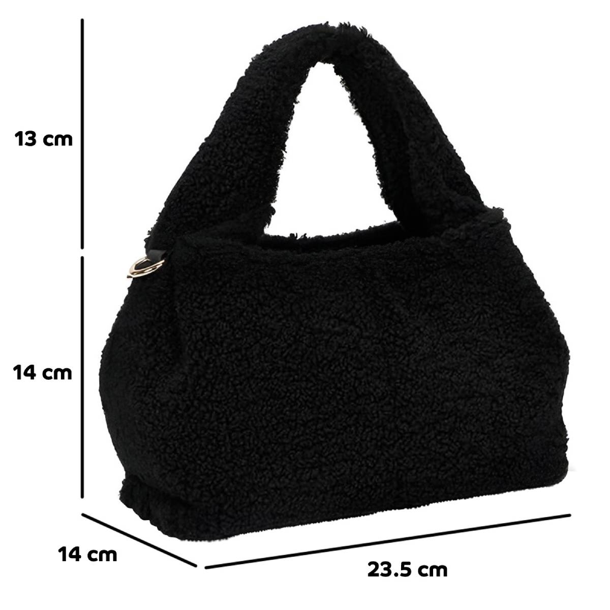 Sac à Main Fourrure à Bandoulière La Caresse Noir