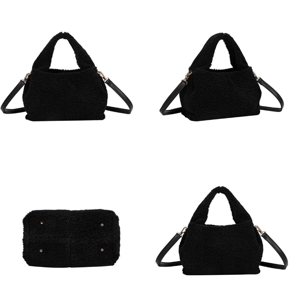 Sac à Main Fourrure à Bandoulière La Caresse Noir