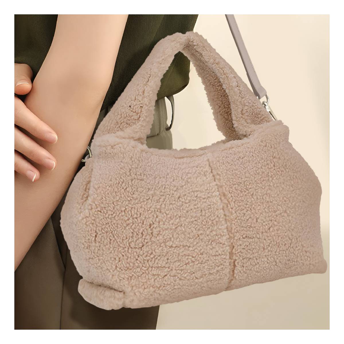 Sac à Main Fourrure à Bandoulière La Caresse Taupe