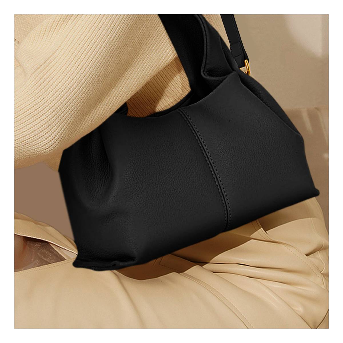 Sac Origami Fourre-Tout à Bandoulière La Nuance Noir