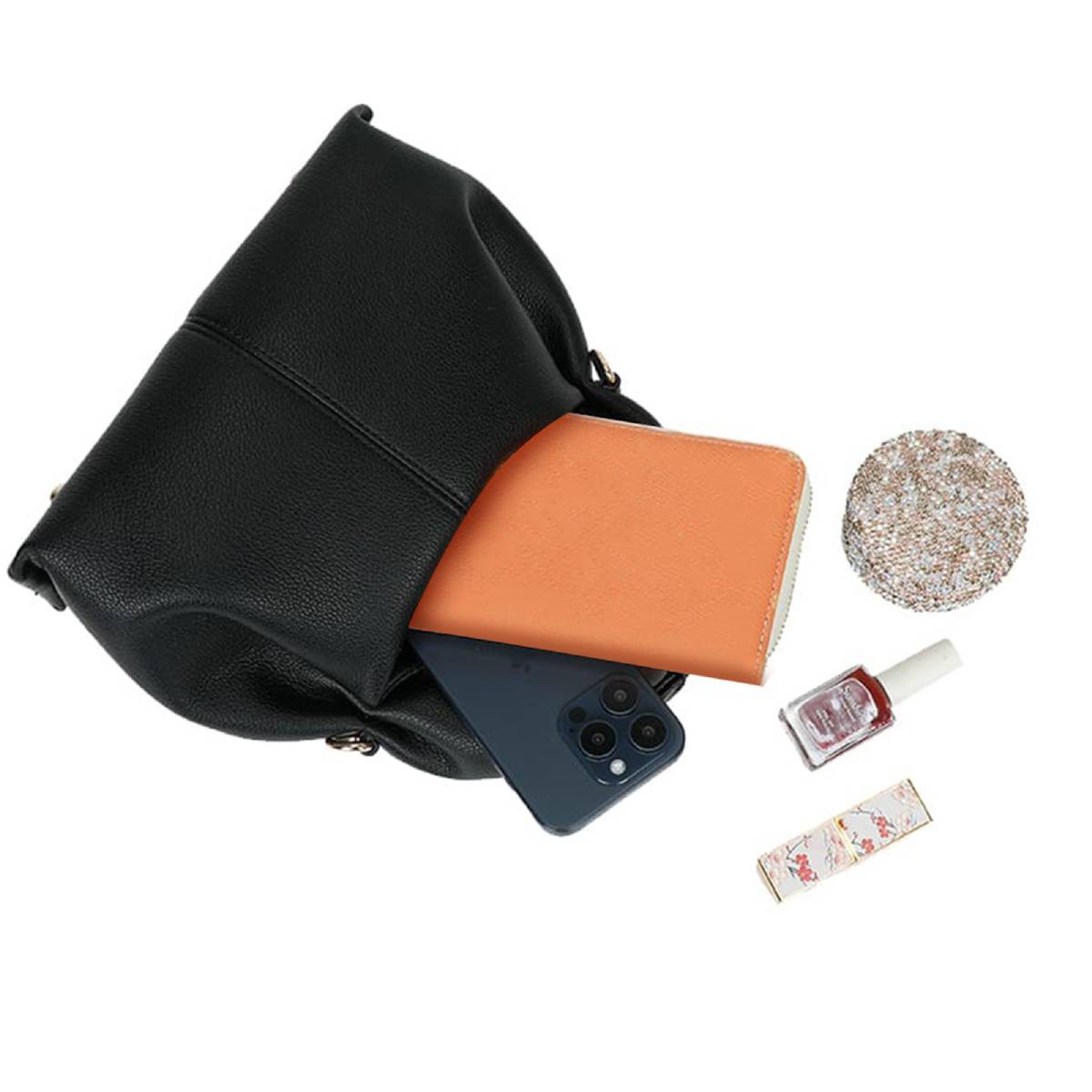 Sac Origami Fourre-Tout à Bandoulière La Nuance Noir