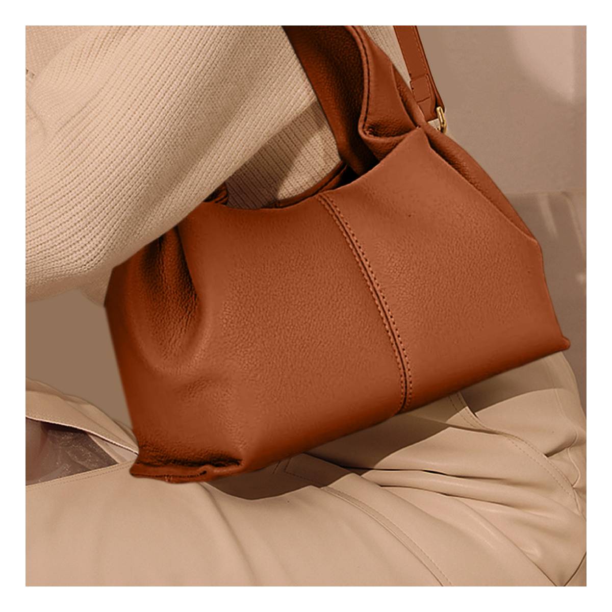 Sac Origami Fourre-Tout à Bandoulière La Nuance Marron Foncé