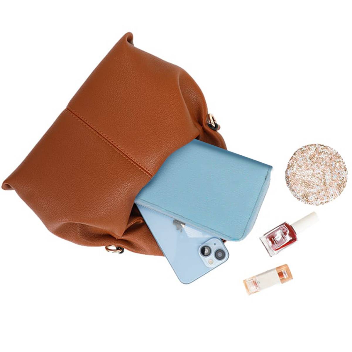 Sac Origami Fourre-Tout à Bandoulière La Nuance Marron Foncé