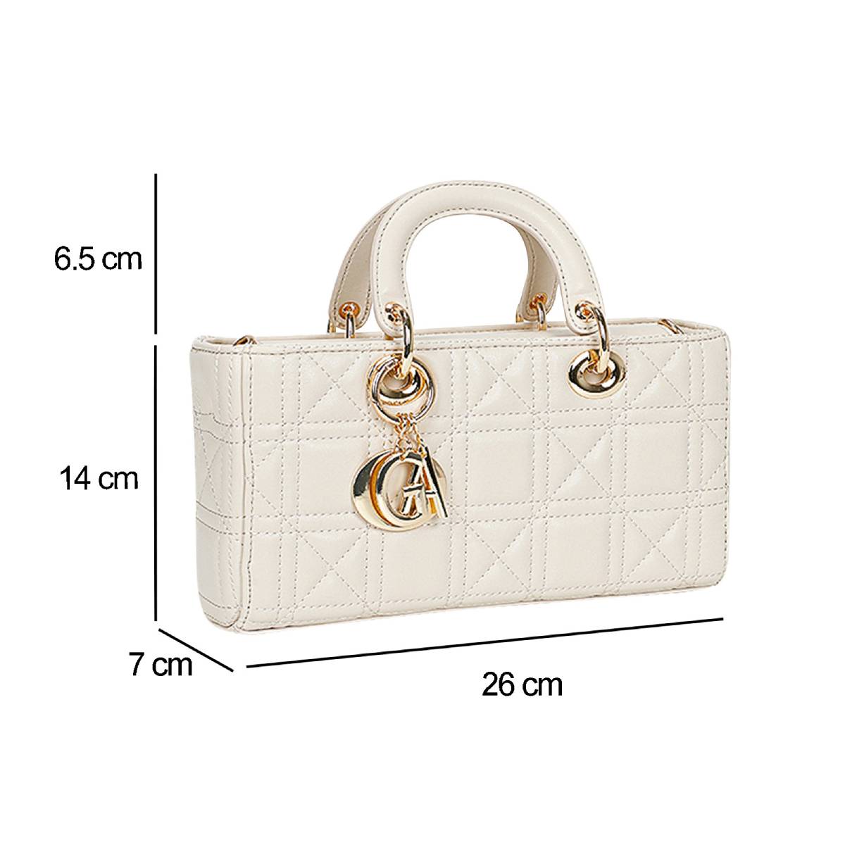 Sac à Main Matelassé Graphique à Bandoulière Le Souffle Beige