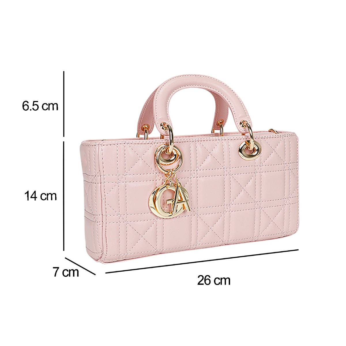 Sac à Main Matelassé Graphique à Bandoulière Le Souffle Rose