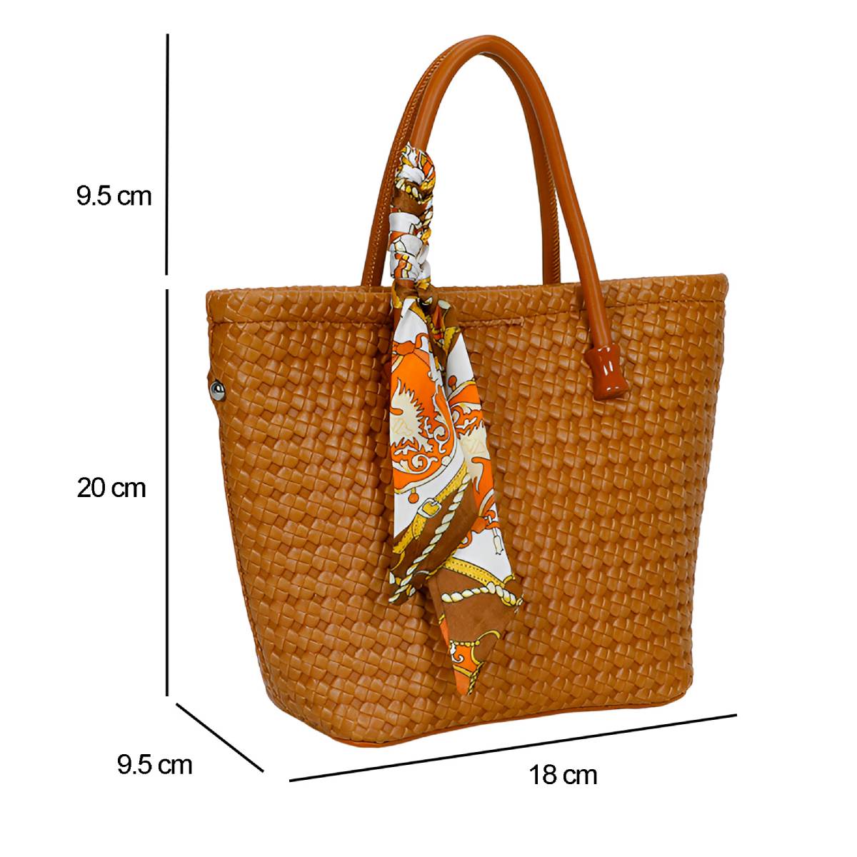 Sac à Main avec Bandoulière à Motif Tressé La Muse Marron