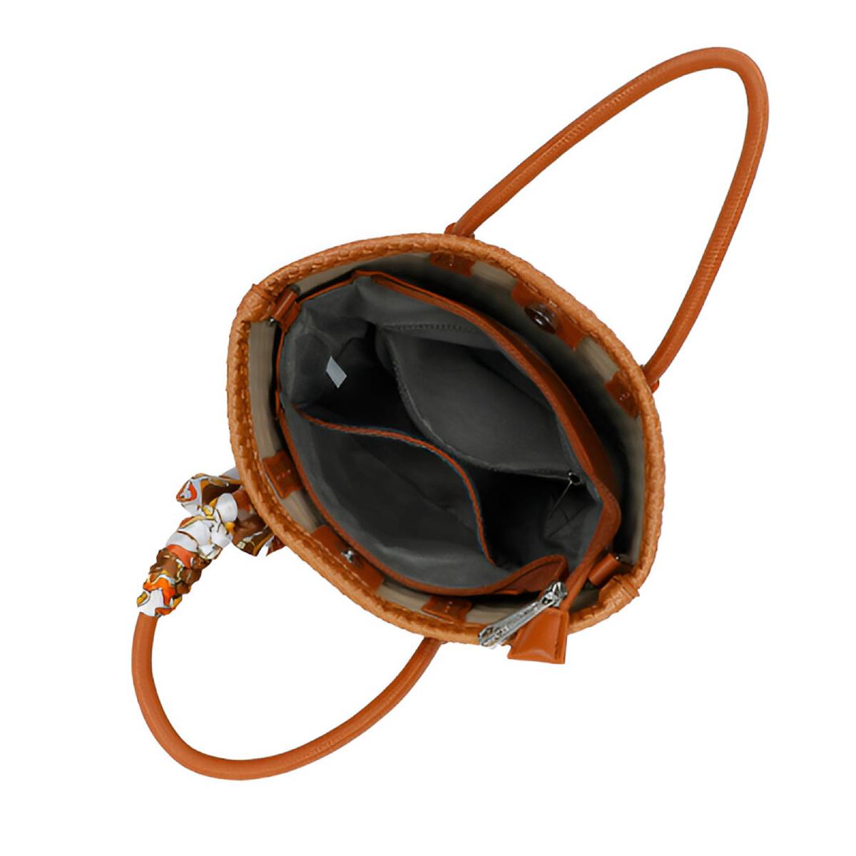 Sac à Main avec Bandoulière à Motif Tressé La Muse Marron