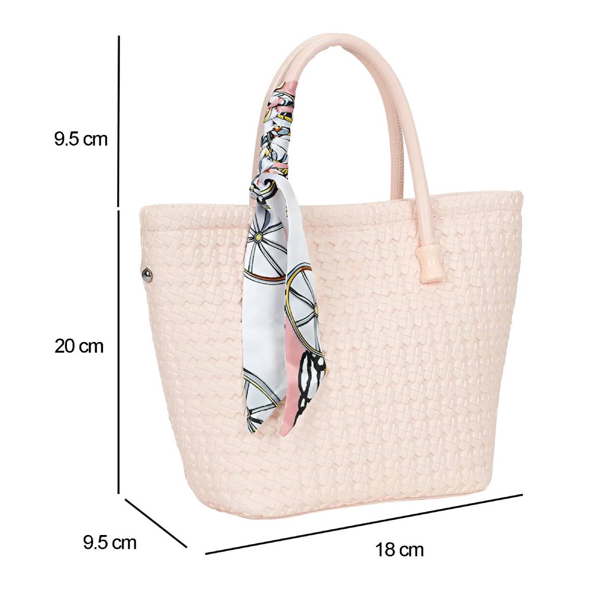Sac à Main avec Bandoulière à Motif Tressé La Muse Rose