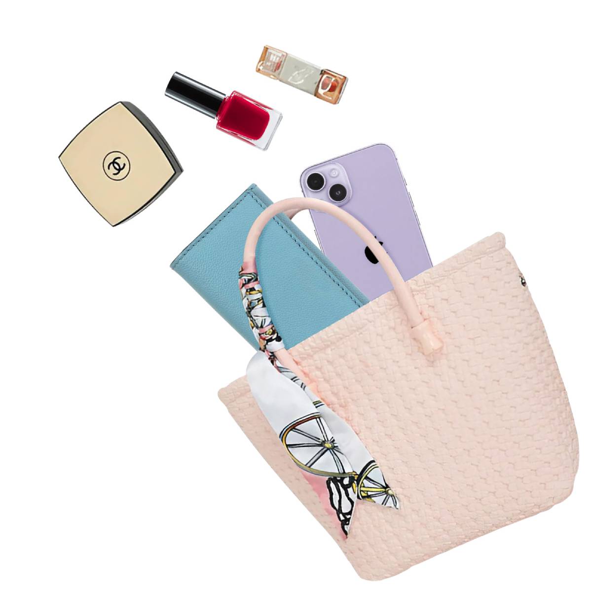 Sac à Main avec Bandoulière à Motif Tressé La Muse Rose