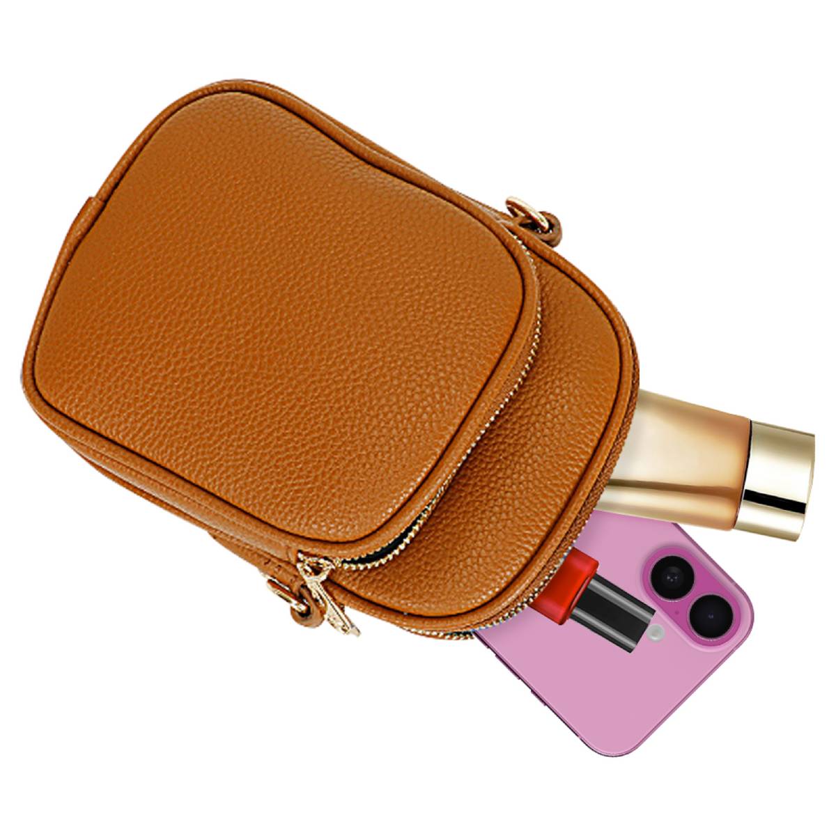 Sacoche Téléphone à Bandoulière Aztèque Le Glyphe Marron