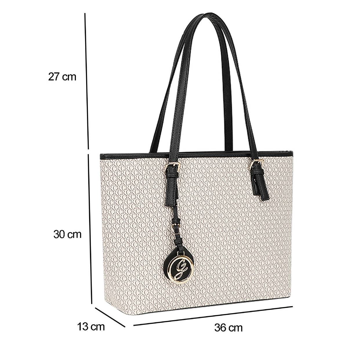 Sac Cabas Imprimé Calligraphique L'Empreinte Beige