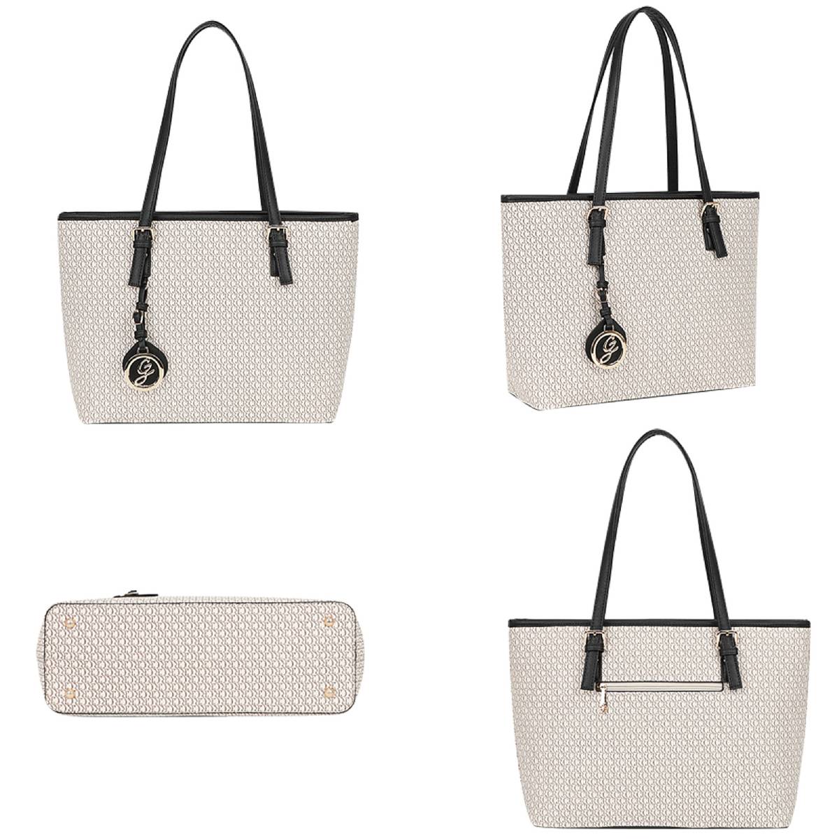 Sac Cabas Imprimé Calligraphique L'Empreinte Beige