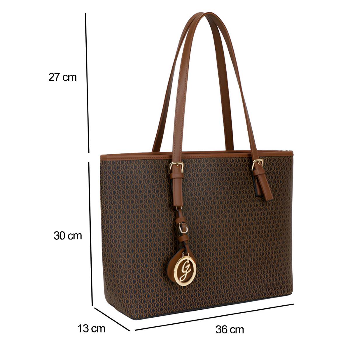 Sac Cabas Imprimé Calligraphique L'Empreinte Marron