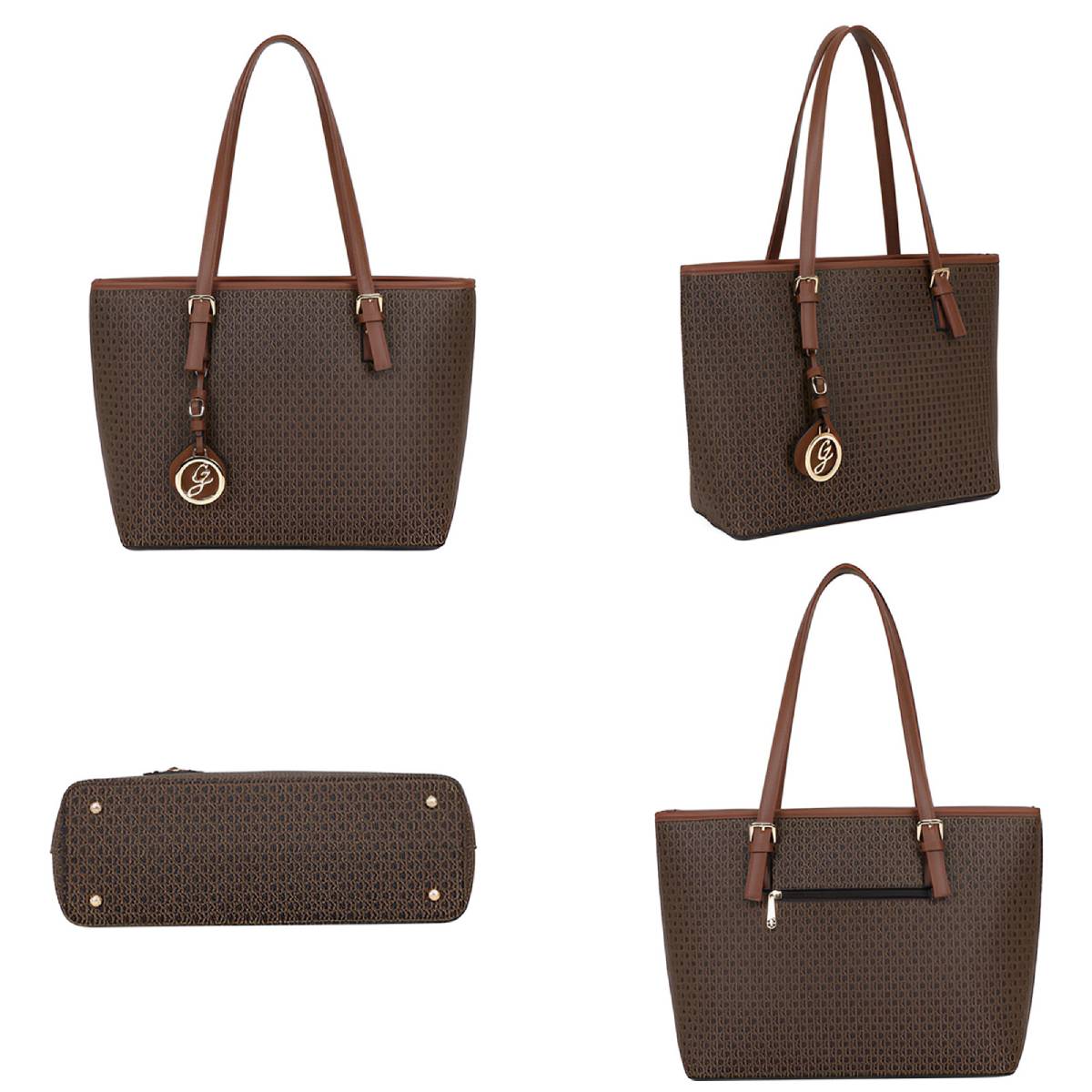 Sac Cabas Imprimé Calligraphique L'Empreinte Marron