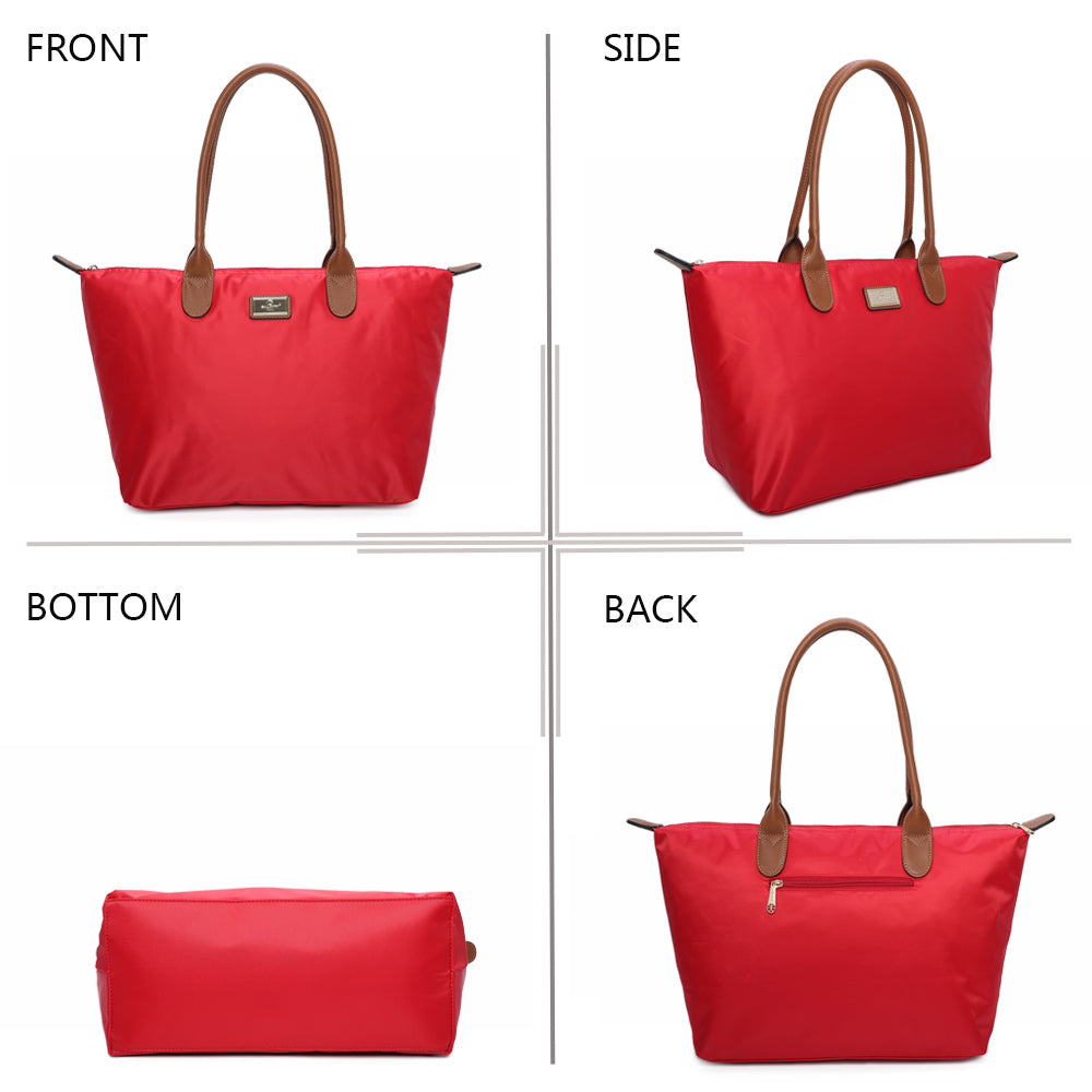 Sac Shopper Maxi en Tissu Lisse Montana Rouge