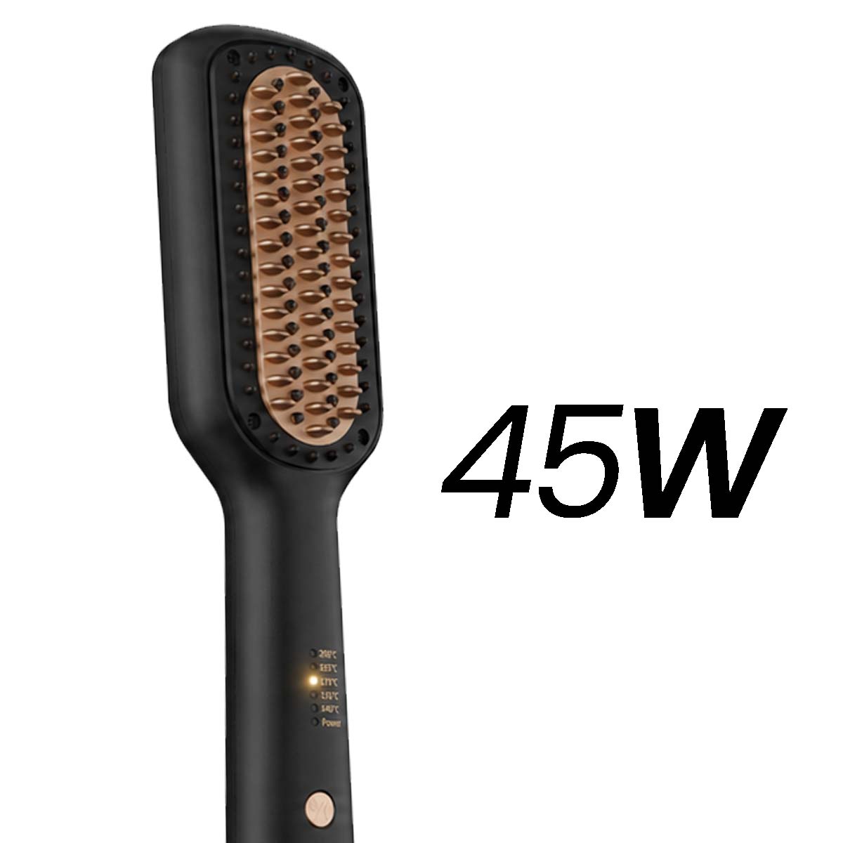 Brosse Lissante Chauffante Noir Doré avec 5 Températures