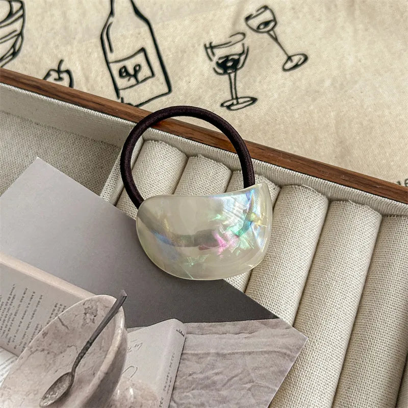 Élastique Casual Karmen avec Perle Marbré Blanc