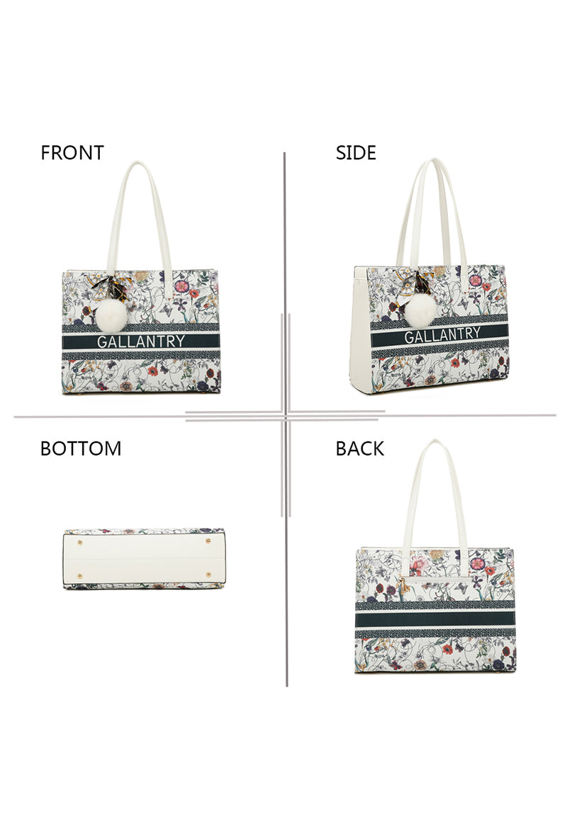 Sac à Main Cabas Impriimé Le Canevas Blanc