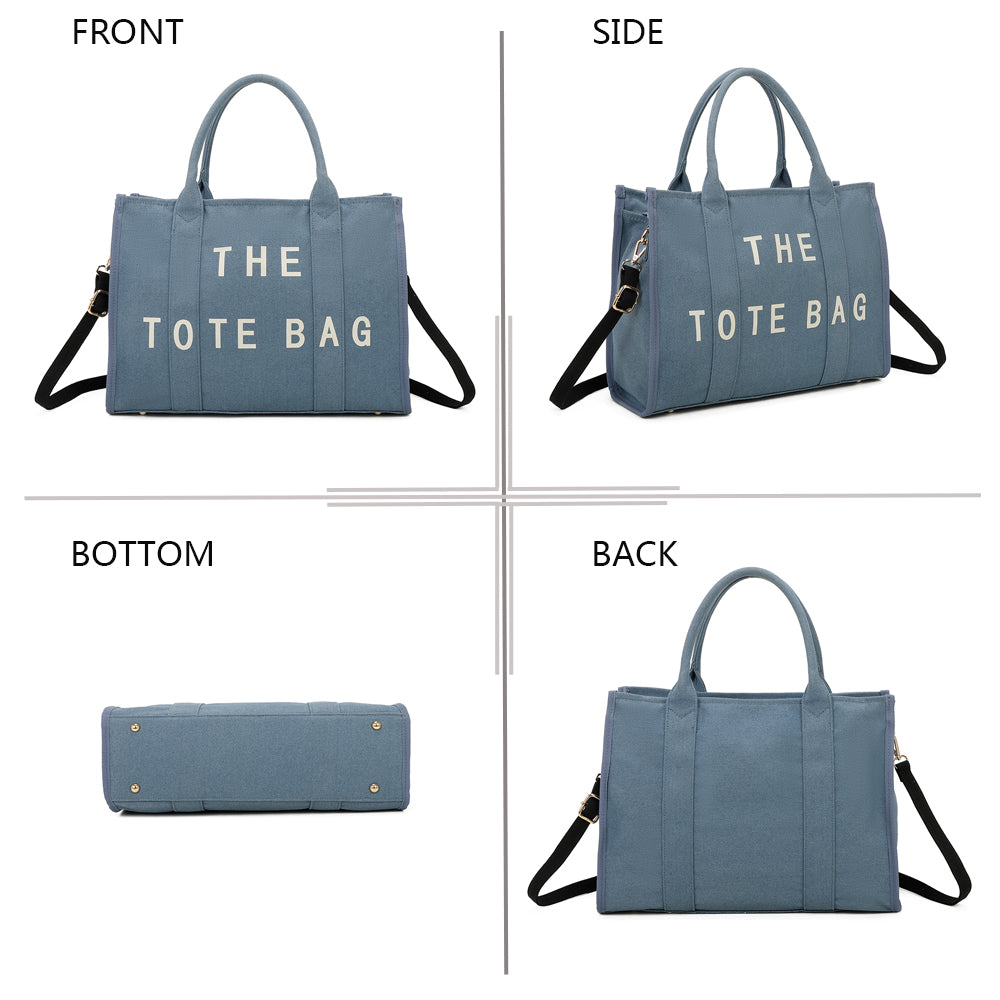 Sac à Main THE TOTEBAG en Tissu Taille L Bleu