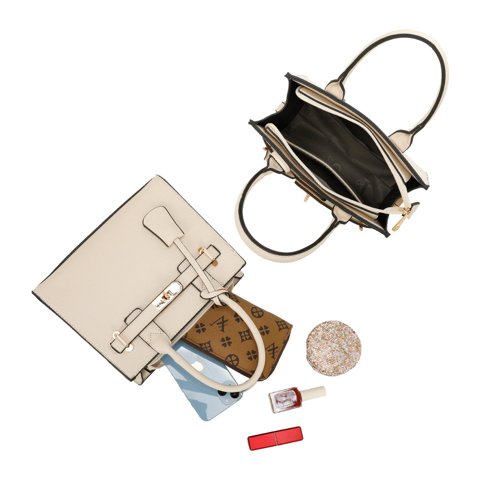 Sac à Main Effet Grainé L'Évanescente Beige