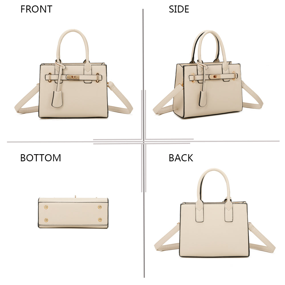 Sac à Main Effet Grainé L'Évanescente Beige