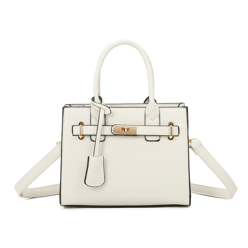 Sac à Main Effet Grainé L'Évanescente Blanc