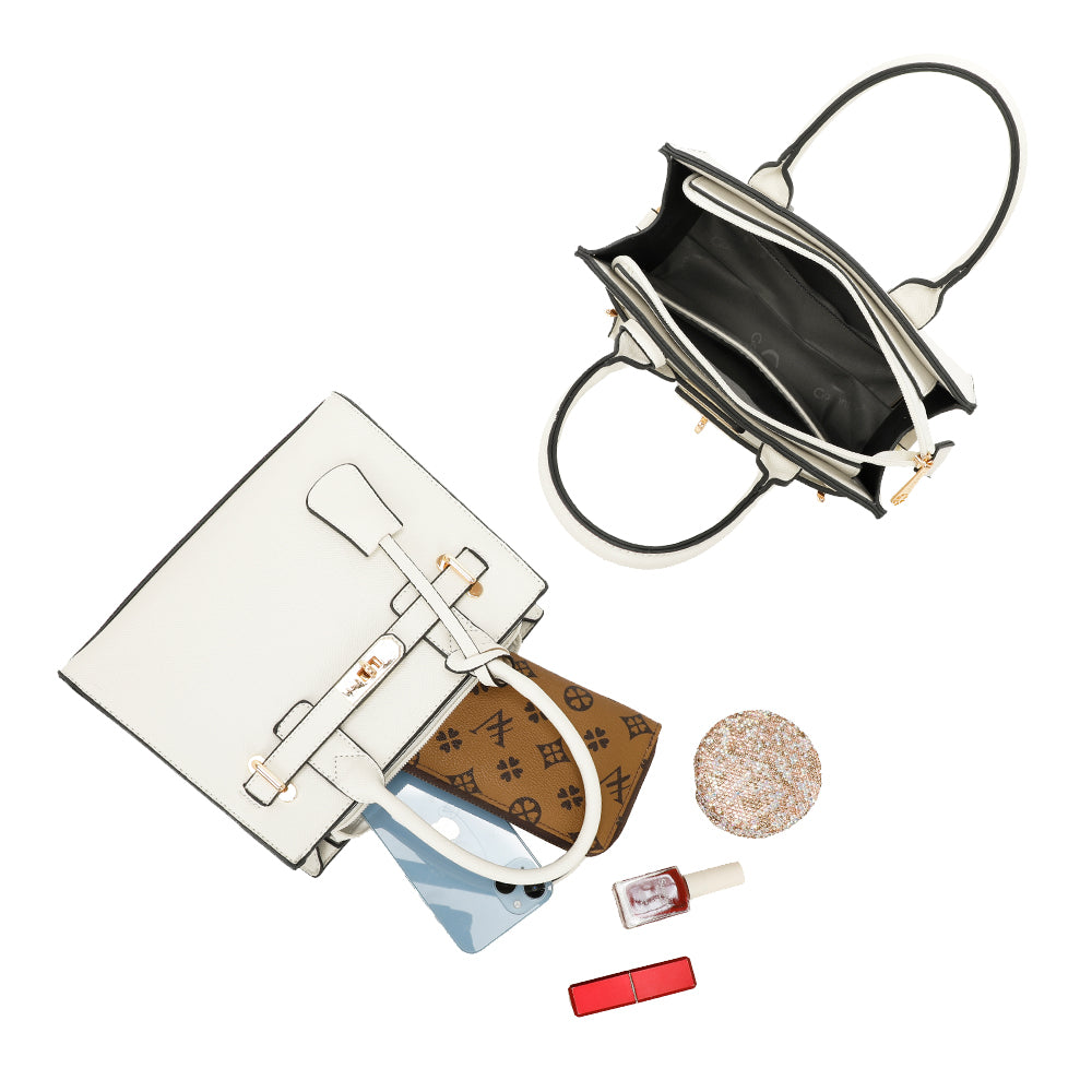 Sac à Main Effet Grainé L'Évanescente Blanc