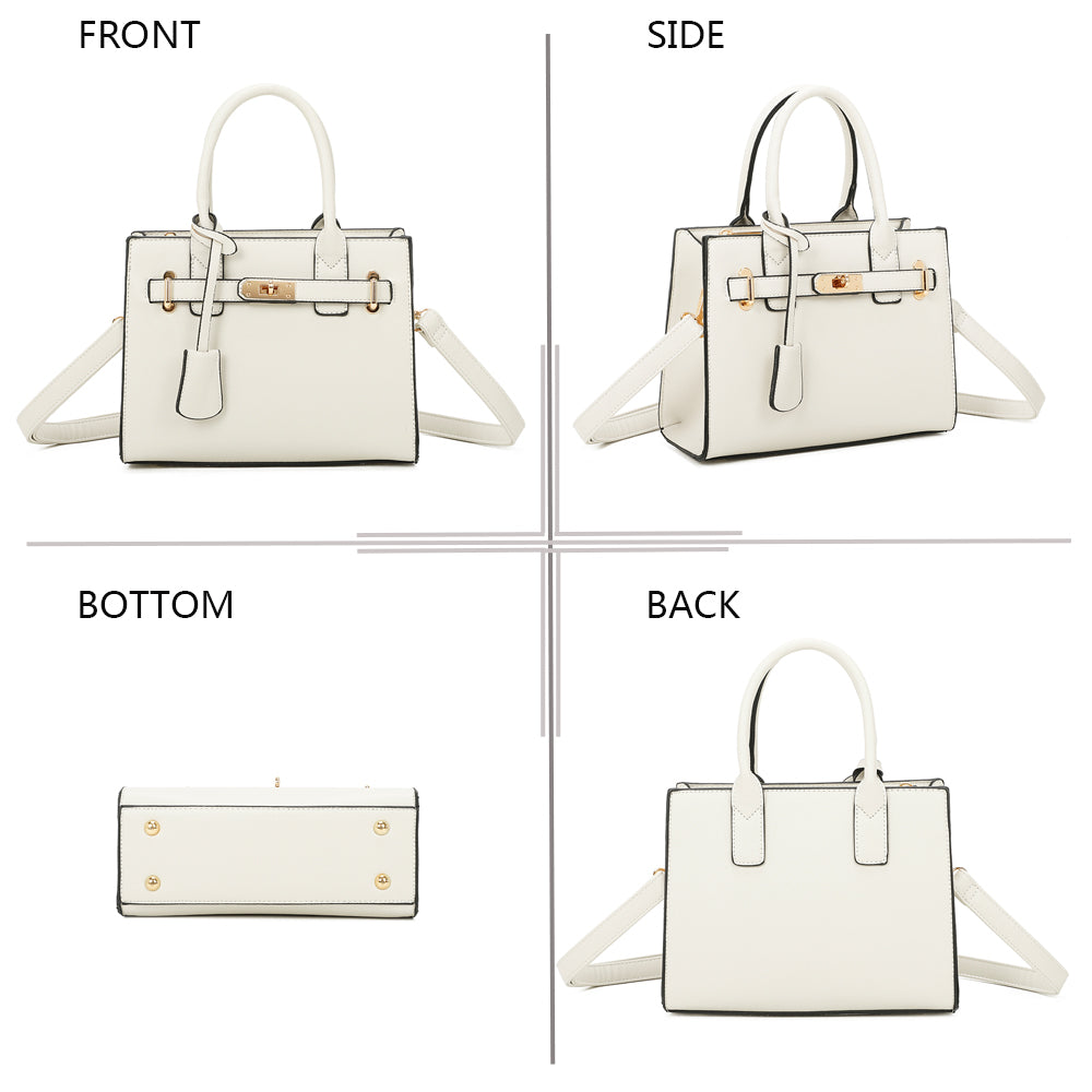 Sac à Main Effet Grainé L'Évanescente Blanc