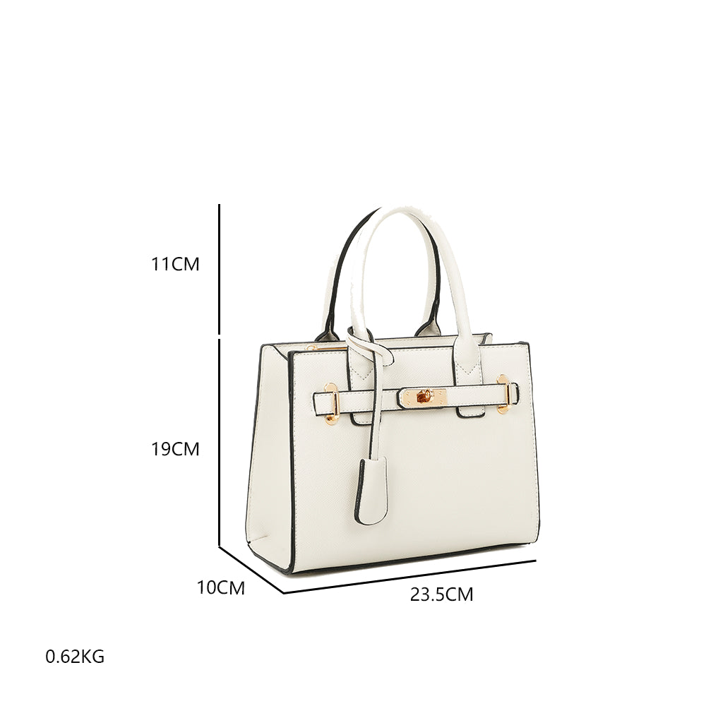 Sac à Main Effet Grainé L'Évanescente Blanc
