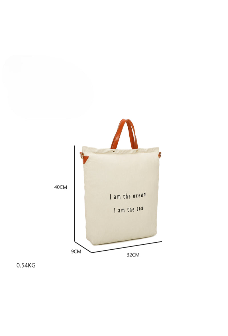 Sac Cabas Seabag Caprina en Tissu Denim Beige