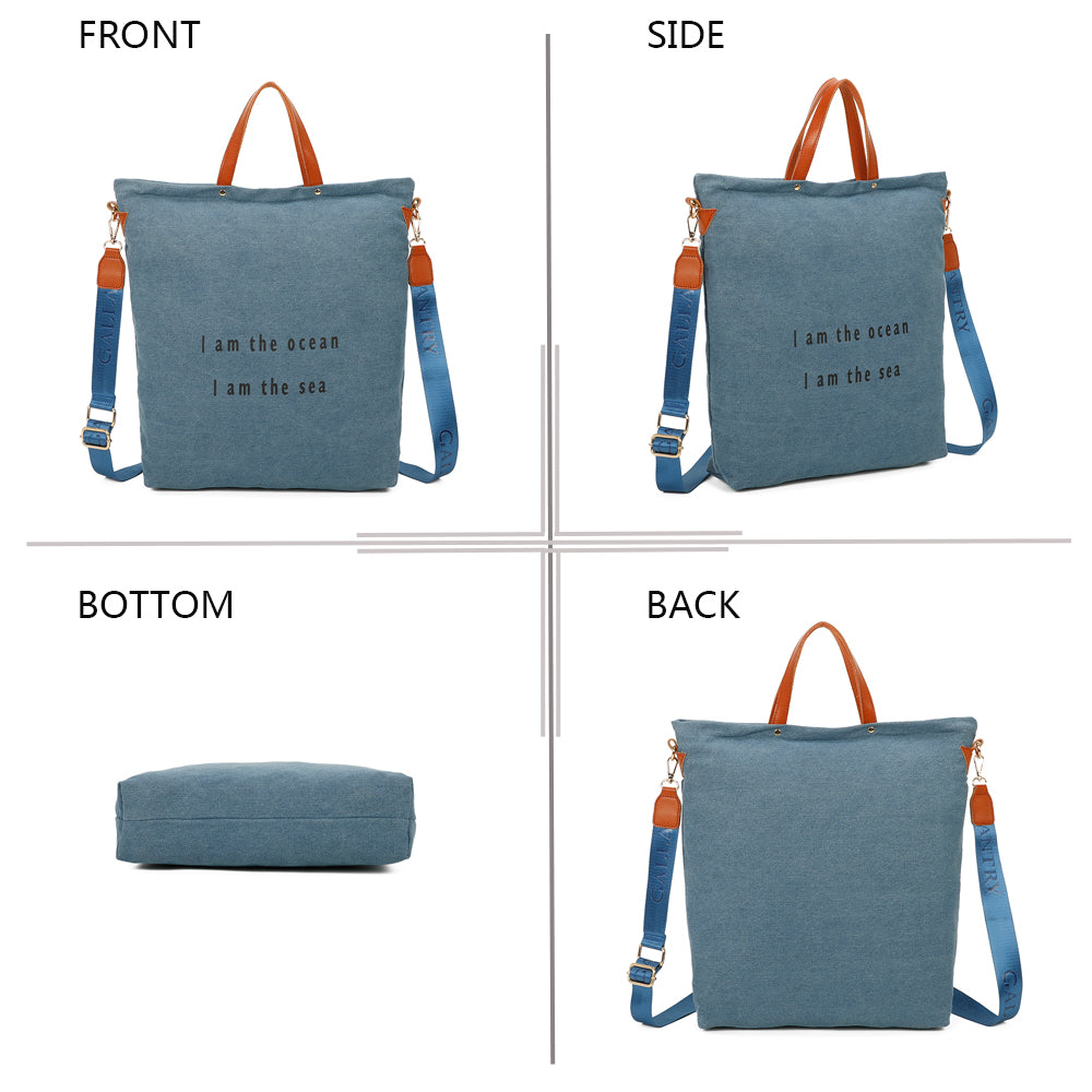Sac Cabas Seabag Caprina en Tissu Denim Bleu