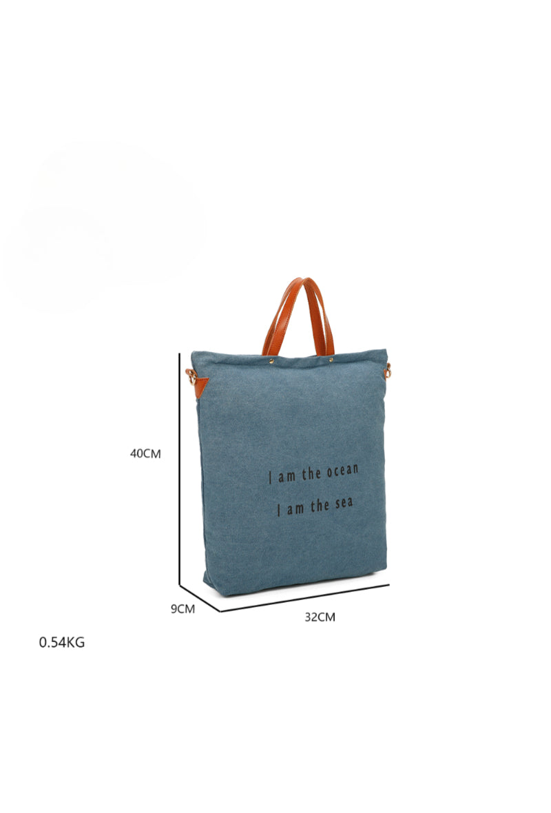 Sac Cabas Seabag Caprina en Tissu Denim Bleu